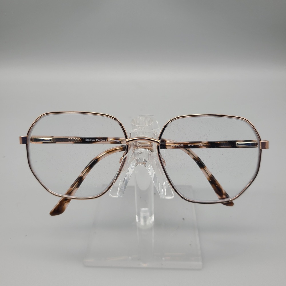 Bravo Project Runway PR143M Rose Gold Tortoise Geometric Eyeglass Frames 57-17